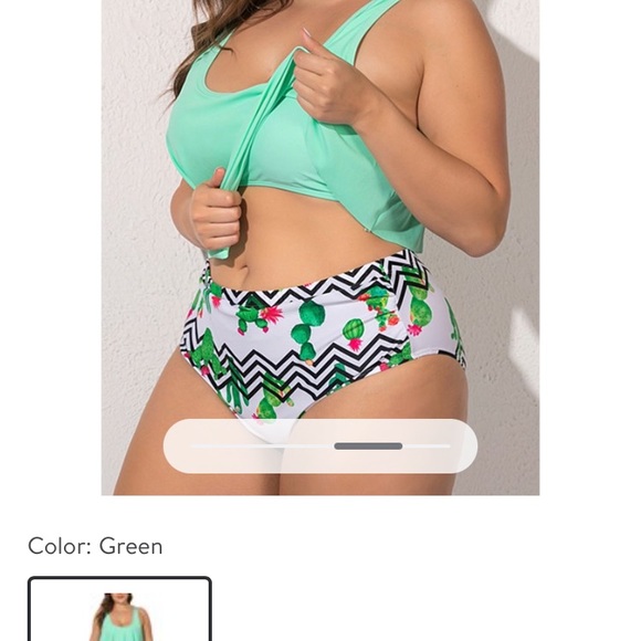 Esprlia Bikini Swimsuit Cactus Print Sling Flying Swimsuit Triangle 2X - Picture 4 of 5